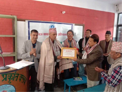 ‘लीलाध्वज स्रष्टा सम्मान’द्वारा तिलक लुइटेल सम्मानित