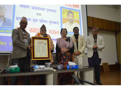 स्रष्टा भट्टराई र सत्याललाई छन्दसाधना पुरस्कार