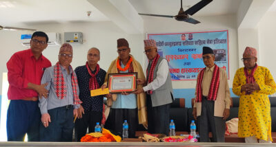 हास्यव्यङ्ग्य सर्जकहरू रिजाल र लामिछाने सम्मानित
