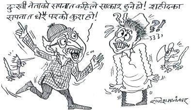 नेताको सपनाको खेती मौलाएको मौलायै छ, शहीदको सपना बौलाएको बाैलायै छ ! कि कसो ?! नेताको सपनाको खेती मौलाएको मौलायै छ, शहीदको सपना बौलाएको बाैलायै छ ! कि कसो ?!