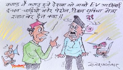 सरकारी सुविधामा इलेक्ट्रिक गाडी कुदाउनेले सुविधामै पाइने डिजेल पेट्रोल बाँकी राख्या होलान् त ?!