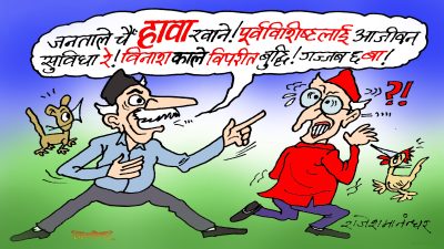 विपरित बुद्धि हैन क्या ! गरिब राष्ट्रका हरितन्नम विशिष्टहरूको लाज छोप्नु परेन त ?!