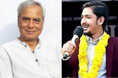 हास्यव्यङ्ग्यकार चट्याङ मास्टर र सुबोध गौतमलाई सम्मान गरिँदै