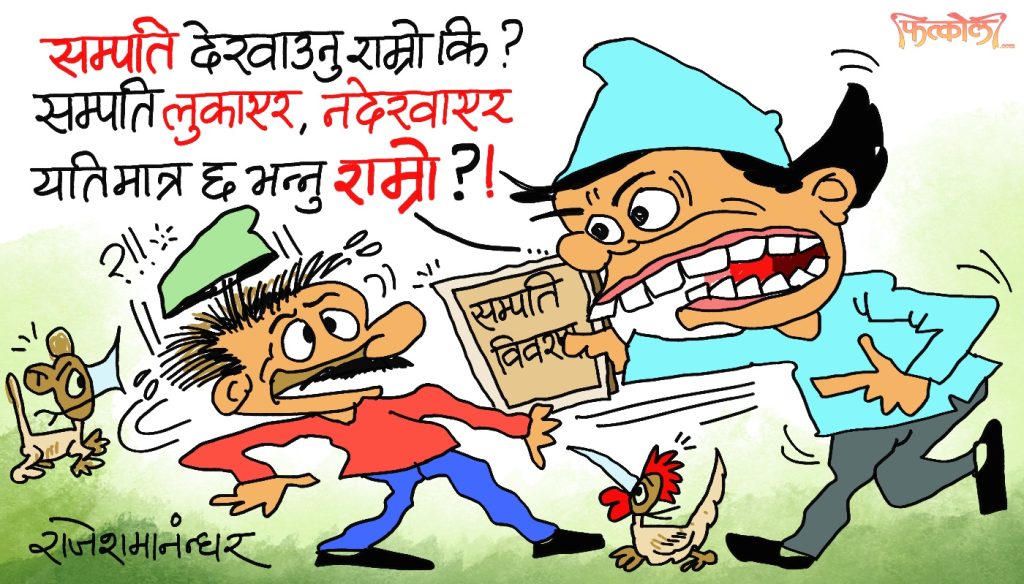 सम्पत्ति देखाउनेले देखाए ! लुकाउनेहरूकाे ढुकुटी सुकाउने चैँ कहिले हाे ?!