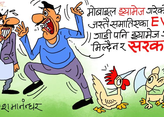 दलहरूलाई नै ड्यामेज गरिरहेका बेला जाबाे माेबाइल र इभी ड्यामेज  ?!