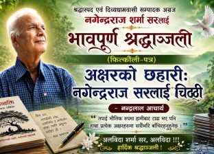 अक्षरको छहारी : नगेन्द्रराज सरलाई चिठ्ठी